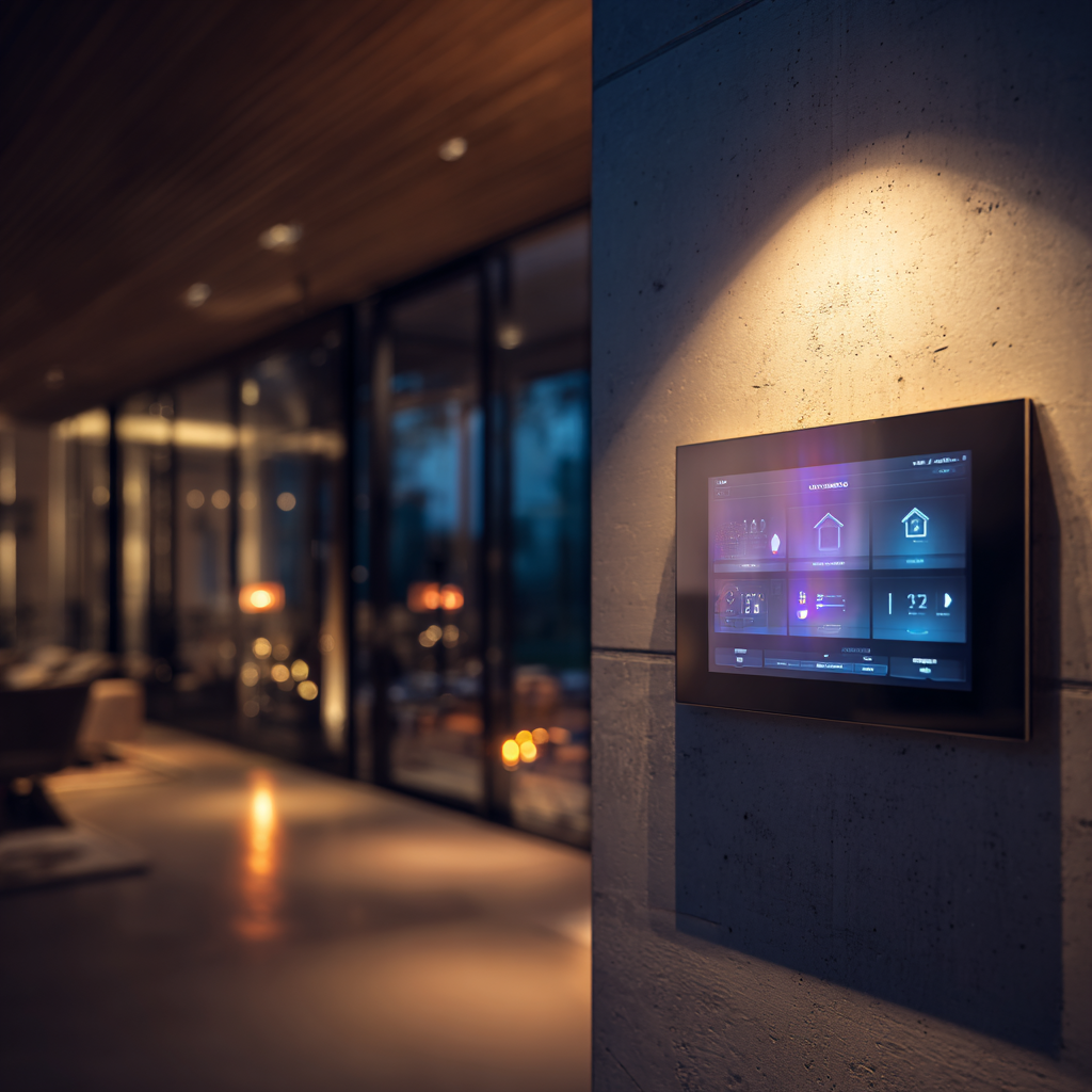 Bespoke smart home control panel — unified interface for lighting, media, climate and security